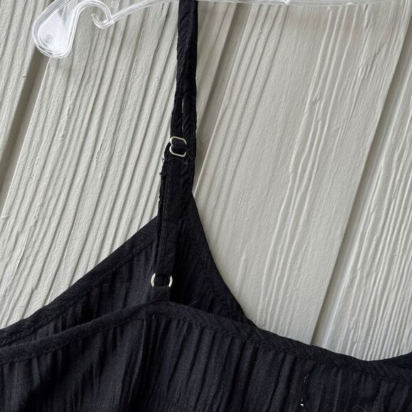 Jason Wu XL Black Tank Top Gold Buttons Front Adjustable Straps - Picture 5 of 11